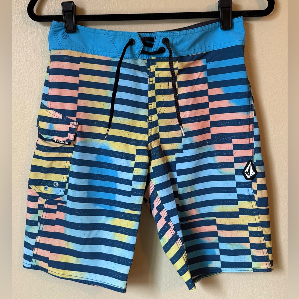 Volcom Multicolor Striped Surf Shorts